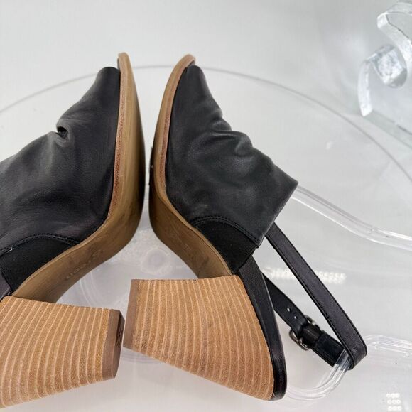 Paul Green Raquel Sandal Womens 10 Black Leather Open Toe Bootie Slingback - Picture 9 of 16